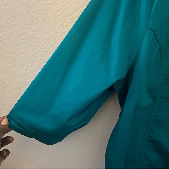 Vintage Maggie Barnes Open Jacket Womens Teal Plus 1X Grommet Detail Office NEW - Picture 4 of 11